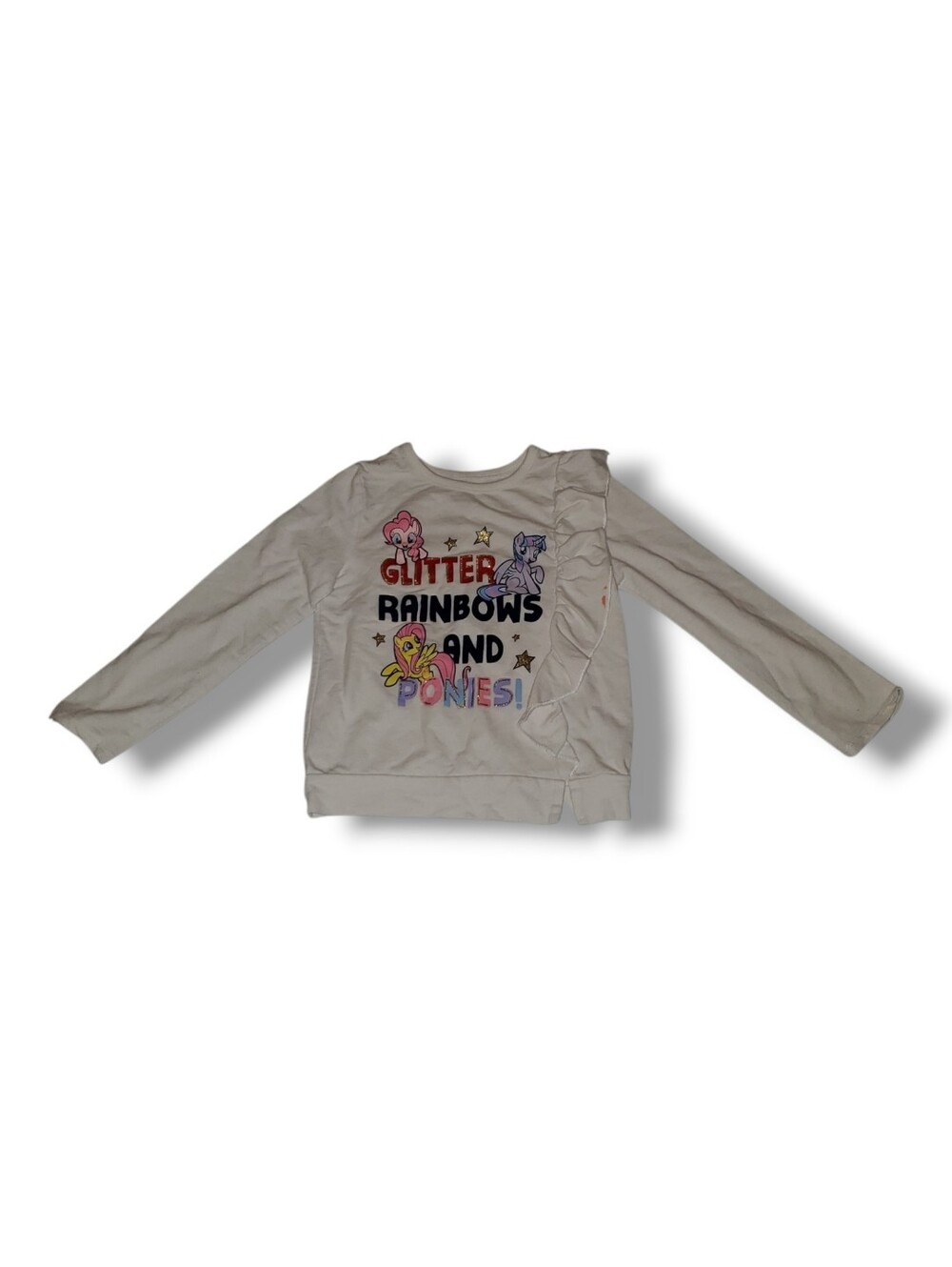 My Little Pony Cream Long Sleeve Top with Rainbow Pony Graphic